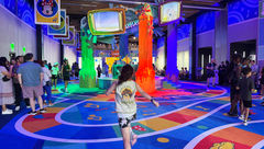 Kids play at the new Goofycore play space at Walt Disney World's Epcot park.