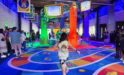 Kids play at the new Goofycore play space at Walt Disney World's Epcot park.
