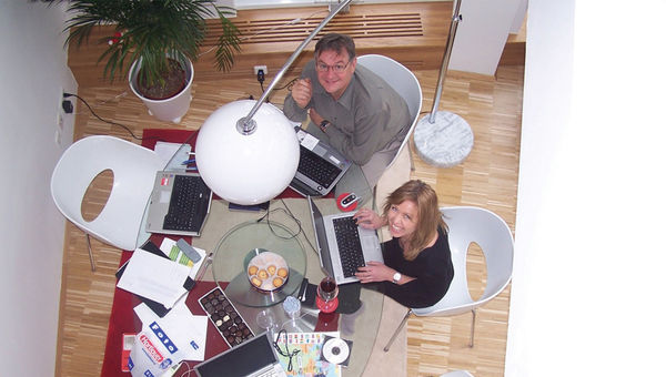 Rudi Schreiner and Kristin Karst in the first year of AmaWaterways' operations. They and the late Jimmy Murphy founded the river cruise line in 2002. Rudi Schreiner and Kristin Karst in the first year of AmaWaterways' operations. They and the late Jimmy Murphy founded the river cruise line in 2002.
