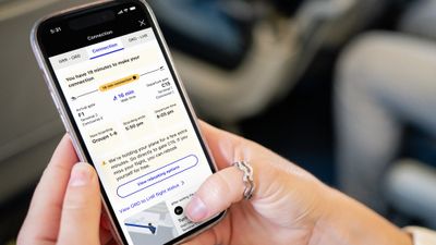 Flight-connection updates are available for flights connecting through United's seven U.S. hub airports.
