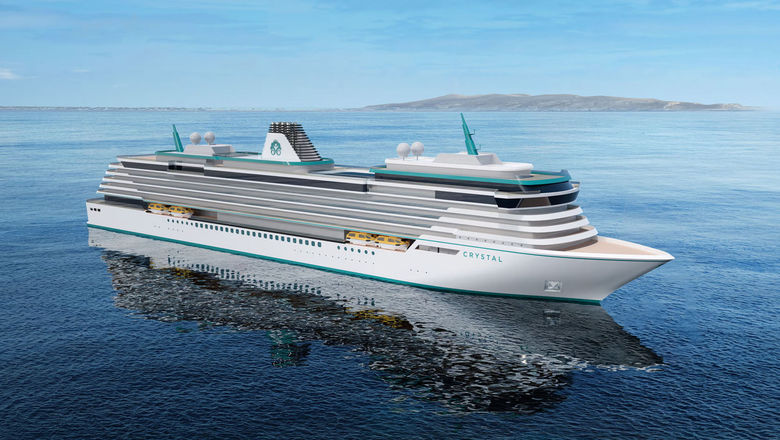 A rendering of one of Crystal's upcoming ships, which will carry up to about 650 passengers.