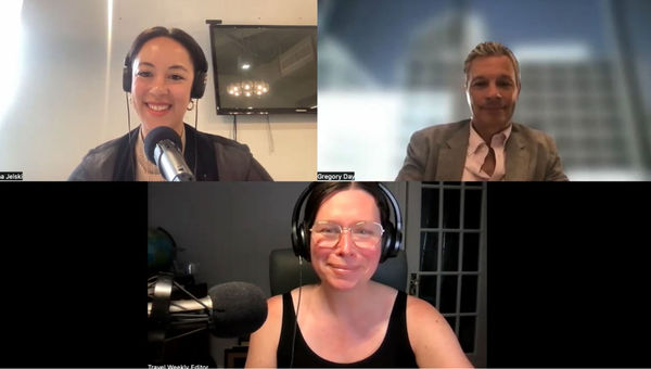 Clockwise from top left: Travel Weekly hotels editor Christina Jelski; Gregory Day, the managing director of the Malibu Beach Inn; and Folo host Rebecca Tobin talk about crisis and recovery after the Los Angeles fires. Clockwise from top left: Travel Weekly hotels editor Christina Jelski; Gregory Day, the managing director of the Malibu Beach Inn; and Folo host Rebecca Tobin talk about crisis and recovery after the Los Angeles fires.