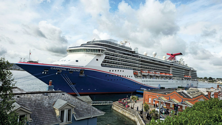 Carnival Corp. said Europe bookings are strong. Pictured, the Carnival Legend in Cobh, Ireland.