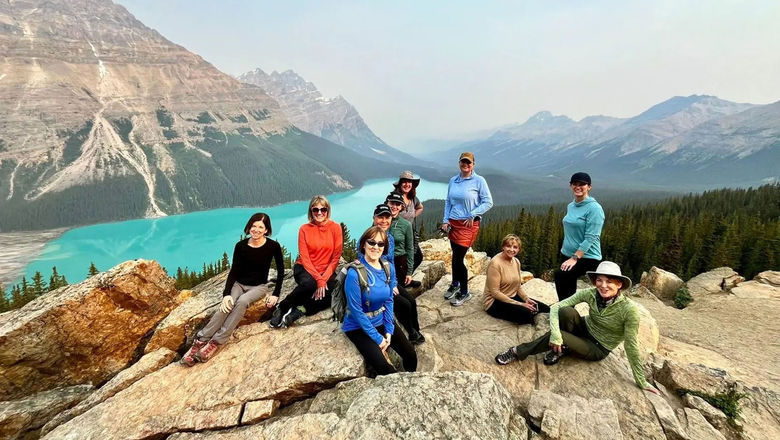 An AdventureWomen group in the Canadian Rockies.