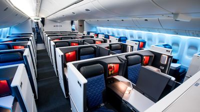 The Delta One cabin on a Boeing 777.