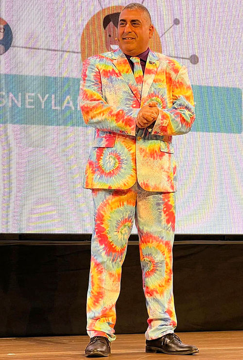 Robbi Hamida was known for wearing brightly colored and patterned suits at the CoNexion conference. Robbi Hamida was known for wearing brightly colored and patterned suits at the CoNexion conference.