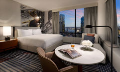 A king guestroom at the M Social Hotel New York Downtown, set to debut Oct. 15.