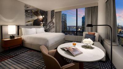 A king guestroom at the M Social Hotel New York Downtown, set to debut Oct. 15.