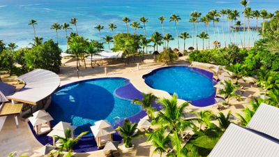A pool area at the recently-reflagged Secrets La Romana Resort & Spa in the Dominican Republic.