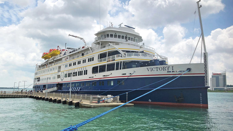 Victory Cruises' Victory I. Crew were removed from the ship and its sister vessel, the Victory II, during a call in Detroit.