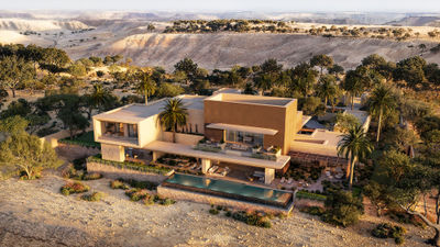 An aerial rendering of a residential unit at Amansamar.