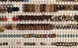 A board of earrings for sale at Carnival Cruise Line's new Celebration Key private destination in the Bahamas.