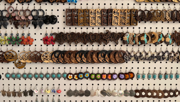 A board of earrings for sale on Carnival's Celebration Key. A board of earrings for sale on Carnival's Celebration Key.