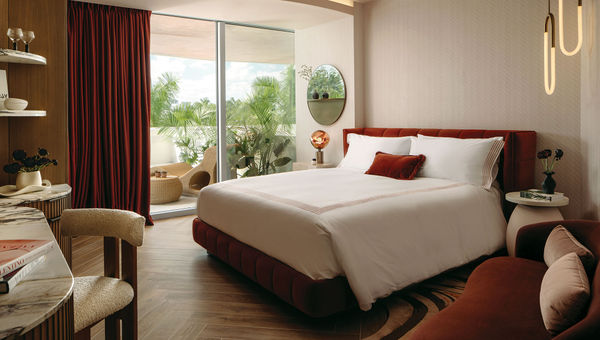 A guestroom at the Thompson Miami Beach.