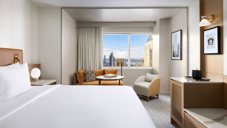 A Deluxe King Room at the Hyatt Regency Times Square.