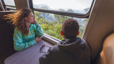 Intrepid Travel guests on a rail itinerary.