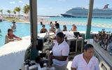A swim up bar at Pearl Cove Beach Club's infinity pool.