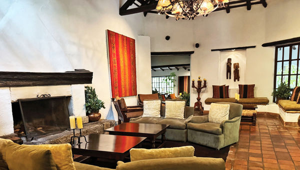 The lounge area at the Machu Picchu Pueblo Hotel.