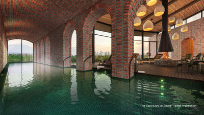 The Sanctuary at Wilderness Bisate features a heated saltwater indoor lap pool amid Rwanda’s volcanic highlands.