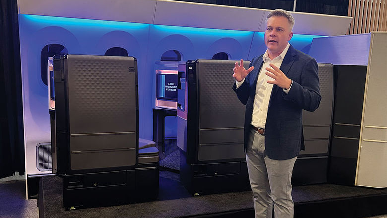United managing director of product Mark Muren talks about the airline's newest suites at the GBTA conference.
