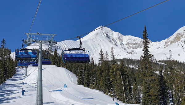 Madison 8, the world's longest eight-seat chairlift, installed last year at Big Sky Madison 8, the world's longest eight-seat chairlift, installed last year at Big Sky