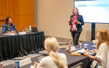 GTM Luxury's first day included breakout Boardroom presentations, where advisors like Kim Riddle, a business development manager for the Aruba Tourism Authority, are able to address small groups of travel sellers.