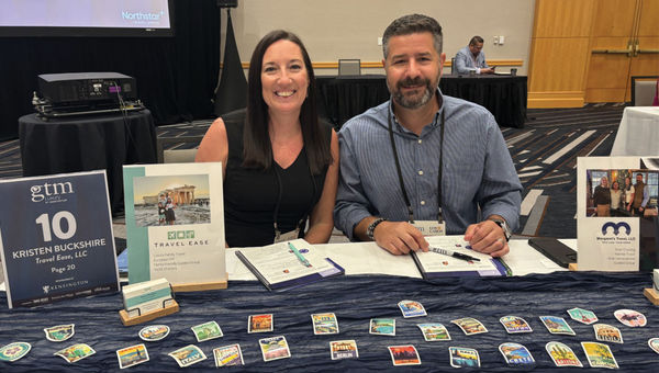 Kristen and Justin Buckshire of Travel Ease and Margaret's Travel at GTM Luxury in Phoenix.