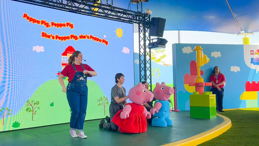 The puppet show in the new Lego Duplo Peppa Pig Playground was a big hit with senior editor Christina Jelski and her 3-year-old daughter.