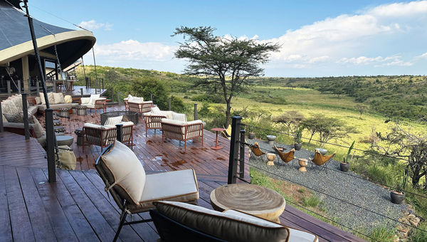I looked at the deck of the Mahali Mzuri Camp in the Masai Mara National Reserve.