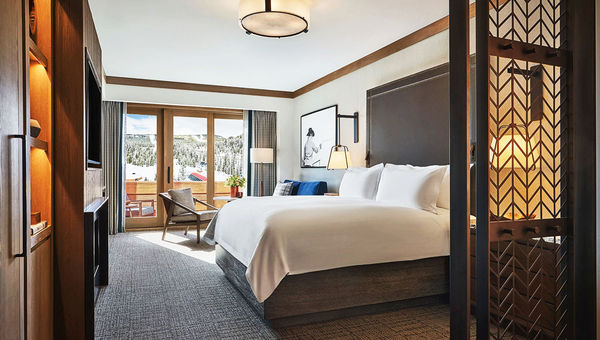 A king room at the Montage Big Sky.