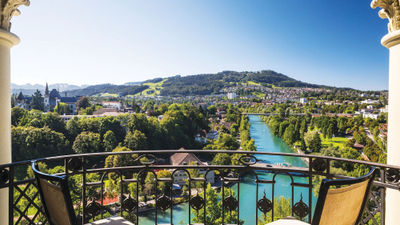 A view of the River Aare from a suite at the Hotel Bellevue Palace.