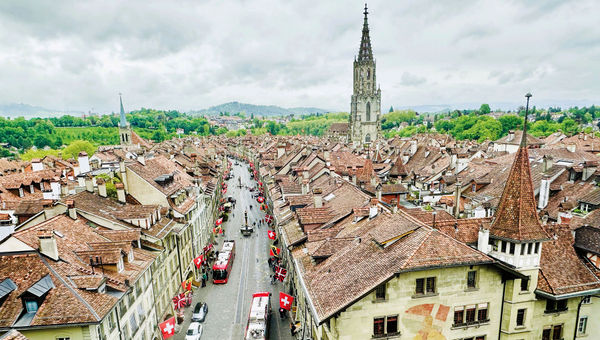Rooftops of Bern seen from the clock tower. Rooftops of Bern seen from the clock tower.