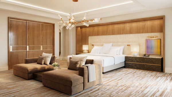 A look at the revised master bedroom of a suite at Green Valley Ranch Resort in Henderson, just outside Las Vegas.