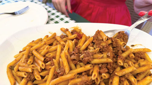 Penne bolognese at the Vialto farm. Penne bolognese at the Vialto farm.