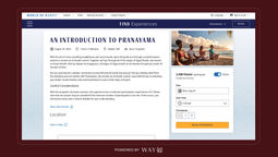 A yoga event listed on Hyatt's Find Experiences well-being program, now bookable in partnership with the experiential platform Way.