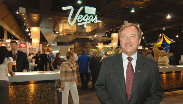 Rossi Ralenkotter on the floor of the Las Vegas Convention Center.