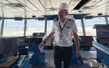 Captain Kyriakos Matragkas, known as Captain Kirk, on the Celebrity Xcel's bridge.