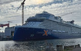 The Celebrity Xcel at the Chantiers de l'Atlantique shipyard in St. Nazaire, France.