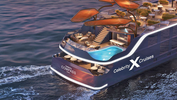 The plunge pool will be located at the aft of the Celebrity Compass.