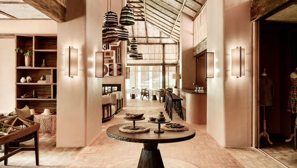 The Gorilla Forest Lodge's lobby.