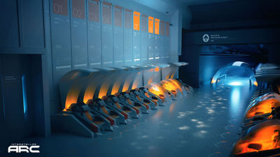 The journey on Interstellar Arc, a space exploration experience, begins in a cryogenic sleep chamber.