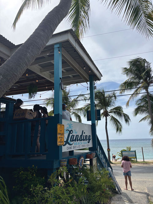 The Landing is a popular roadside bar and grill on the north shore of St. Croix.