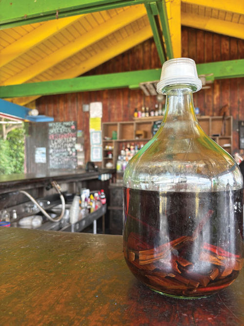 Spratnet serves up homemade mamajuana, a local spirit made with rum, red wine and tree bark. Spratnet serves up homemade mamajuana, a local spirit made with rum, red wine and tree bark.