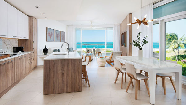 A one-bedroom suite at the resort on Grace Bay Beach.