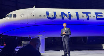 United CEO Scott Kirby touted United's improvement in Newark operations at an airport event on Sept. 16.
