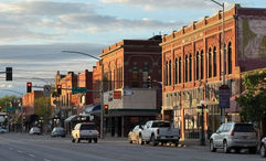 Downtown Kalispell, Mont., glows in the evening sun.