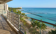 A view of Waikiki Beach from the penthouse accommodation at the Espacio The Jewel of Waikiki hotel.