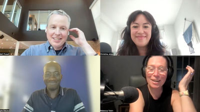 Clockwise from top left: Matt Powell, CEO of the Moroch advertising agency in Dallas, Travel Weekly's Christina Jelski and Rebecca Tobin; and Kyle Owusu, director of credit research and lead expert/analyst for casino and gaming coverage at Octus.