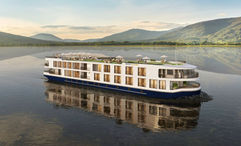 A rendering of the Riviera Alba based on the Mekong Discovery. Riviera Travel will debut its first ship in Asia in 2027: the Alba on the Mekong River.