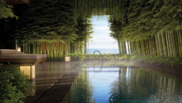A rendering of a pool that will be part of the Aman Singapore's full-floor Aman Spa facilities